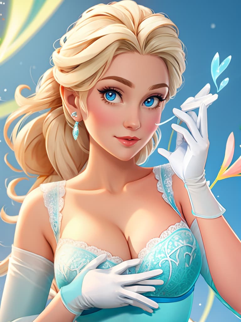  Elsa wearing bra and rubber gloves