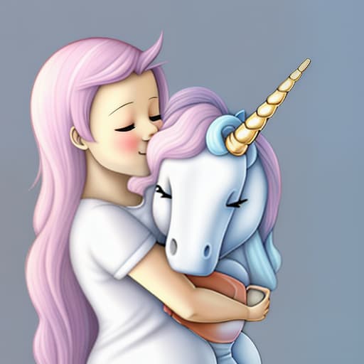  Clean mom unicorn hugging baby unicorn