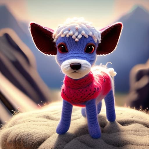 woolitize Perrito con bebe hyperrealistic, full body, detailed clothing, highly detailed, cinematic lighting, stunningly beautiful, intricate, sharp focus, f/1. 8, 85mm, (centered image composition), (professionally color graded), ((bright soft diffused light)), volumetric fog, trending on instagram, trending on tumblr, HDR 4K, 8K