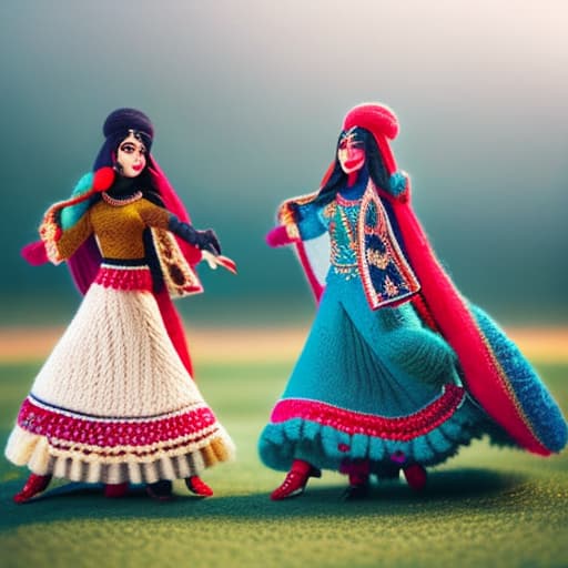 woolitize Punjabi folk dance Pakistani hyperrealistic, full body, detailed clothing, highly detailed, cinematic lighting, stunningly beautiful, intricate, sharp focus, f/1. 8, 85mm, (centered image composition), (professionally color graded), ((bright soft diffused light)), volumetric fog, trending on instagram, trending on tumblr, HDR 4K, 8K