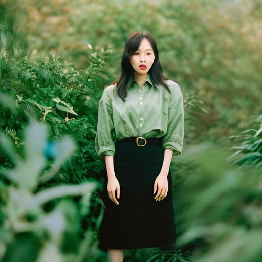 analog style Jennie Kim beautiful green alien Beautiful , full body, , poses