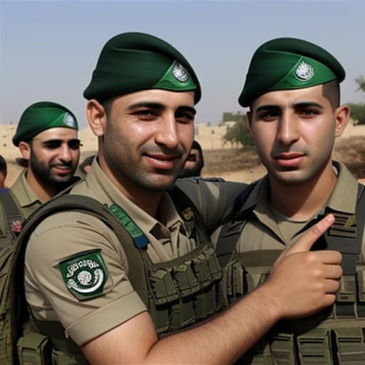  design a picture for Hamas Soldiers with a great victory