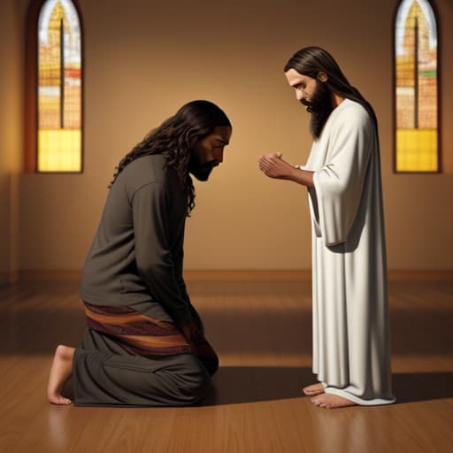  Picture of Jesus Christ praying with an African American Make