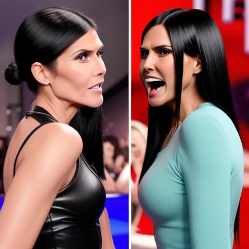  Black haired Verona Pooth fights with Blonde haired Heidi Klum