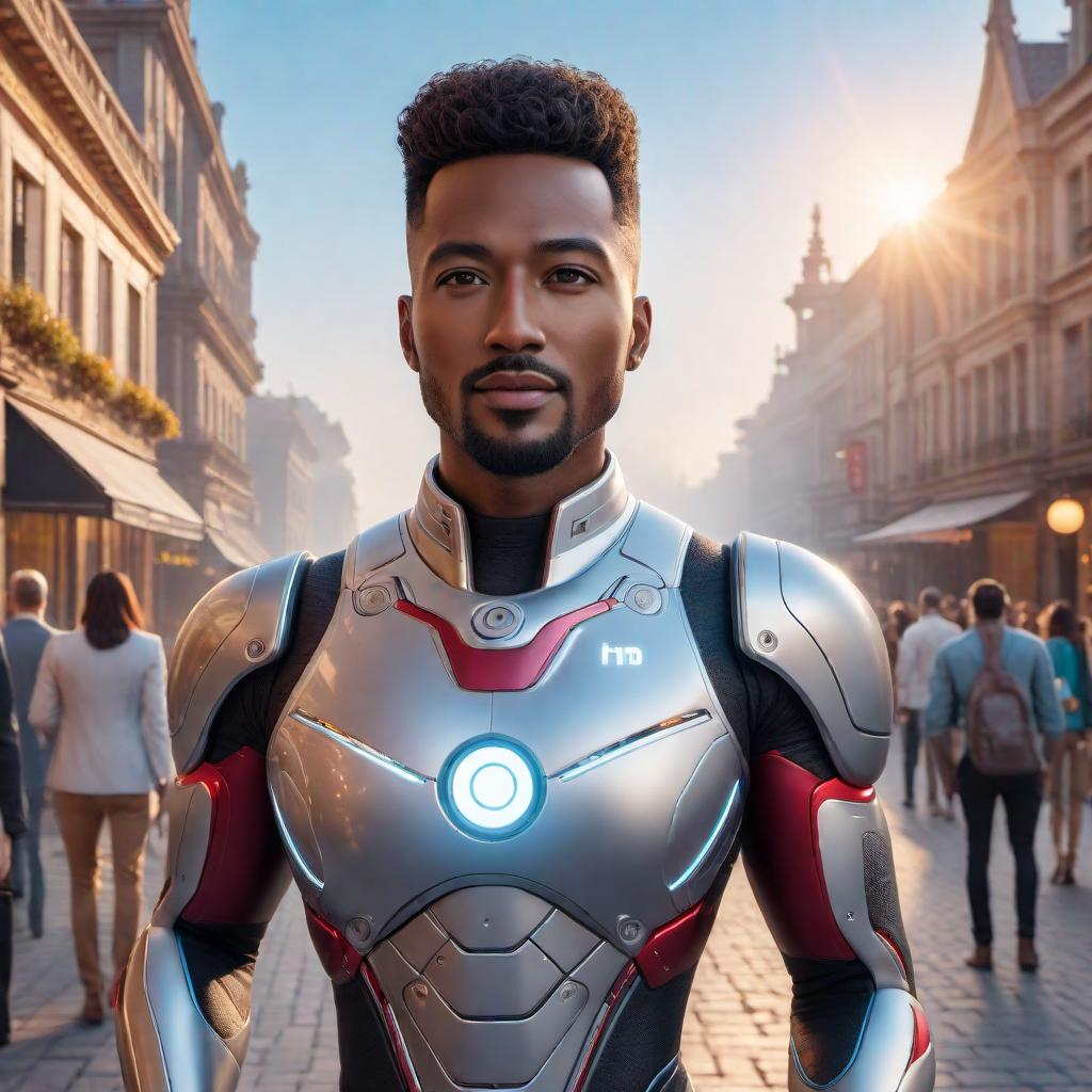  A friendly AI assistant character surrounded by various themes such as travel, cooking, fashion, and fitness, asking questions to gather more information about the user's Instagram Reel theme. hyperrealistic, full body, detailed clothing, highly detailed, cinematic lighting, stunningly beautiful, intricate, sharp focus, f/1. 8, 85mm, (centered image composition), (professionally color graded), ((bright soft diffused light)), volumetric fog, trending on instagram, trending on tumblr, HDR 4K, 8K