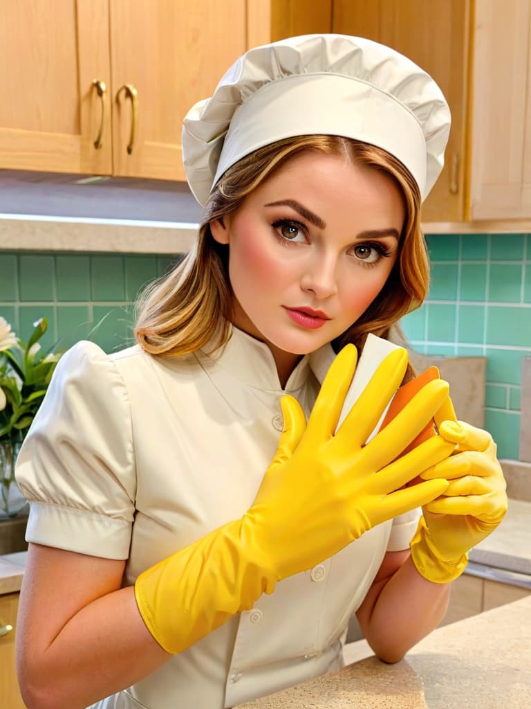  livvy dunne wearing rubber gloves