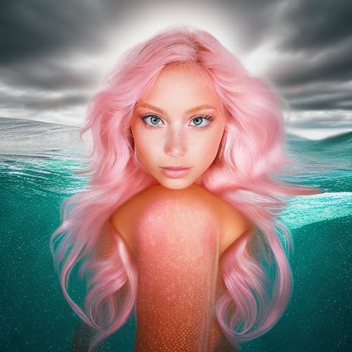 portrait+ style Pink mermaid