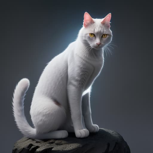  One cat in the moon hyperrealistic, full body, detailed clothing, highly detailed, cinematic lighting, stunningly beautiful, intricate, sharp focus, f/1. 8, 85mm, (centered image composition), (professionally color graded), ((bright soft diffused light)), volumetric fog, trending on instagram, trending on tumblr, HDR 4K, 8K