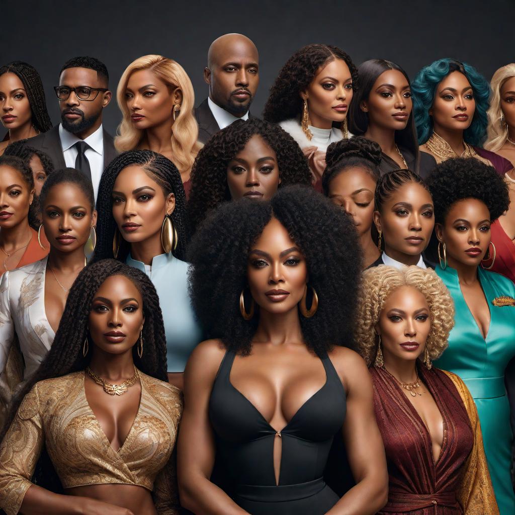  An image depicting the importance of protecting and uplifting Black women. The image shows diverse Black women in various roles and contexts, including leadership, community activism, education, arts, and everyday life. They are surrounded by supportive allies of different backgrounds, engaging in actions of solidarity, advocacy, and respect. The atmosphere is one of strength, unity, and empowerment, with symbols of justice, equality, and community prominently incorporated. hyperrealistic, full body, detailed clothing, highly detailed, cinematic lighting, stunningly beautiful, intricate, sharp focus, f/1. 8, 85mm, (centered image composition), (professionally color graded), ((bright soft diffused light)), volumetric fog, trending on instagram, trending on tumblr, HDR 4K, 8K