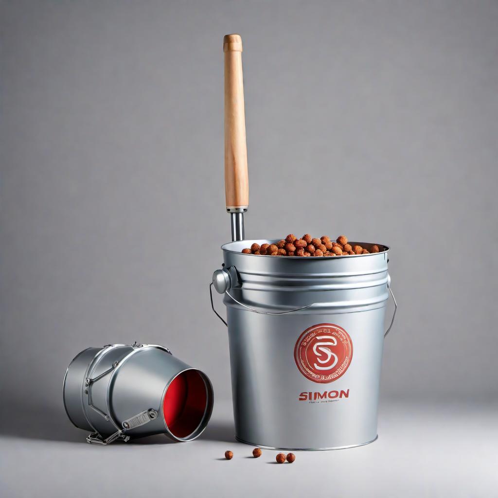  Create a logo featuring a microphone, a five-gallon food-grade bucket, and drumsticks with the word 'Simon'. The bucket should be central in the design with drumsticks crossing behind it and the microphone integrated stylishly into the layout. The word 'Simon' should be bold and prominent, fitting harmoniously with the elements. The overall design should feel modern, energetic, and creative. hyperrealistic, full body, detailed clothing, highly detailed, cinematic lighting, stunningly beautiful, intricate, sharp focus, f/1. 8, 85mm, (centered image composition), (professionally color graded), ((bright soft diffused light)), volumetric fog, trending on instagram, trending on tumblr, HDR 4K, 8K