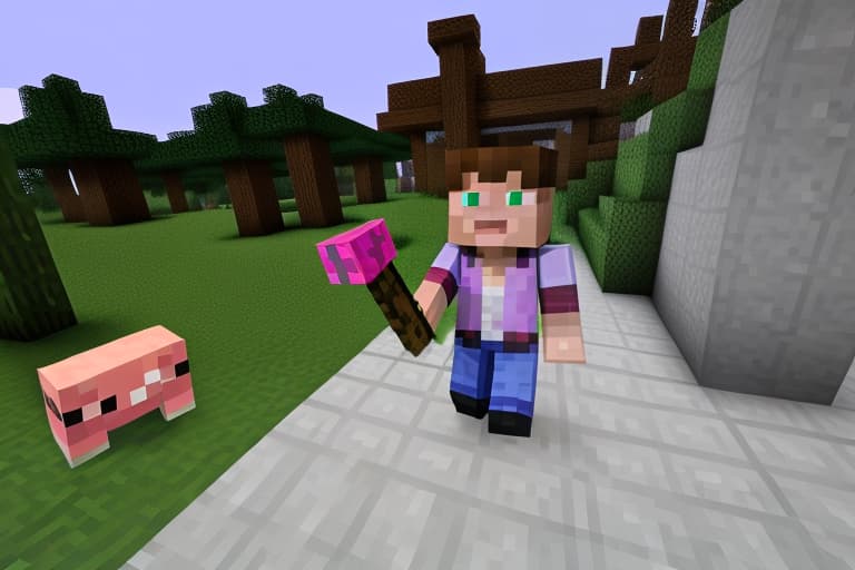  A minecraft player with axolotl skin