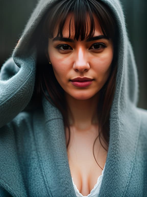  closeup portrait emotional photo of young woman, face, 8k uhd, high quality, looking at viewer, portrait, (skin pores:1.2), intricate details, ((photorealistic):1.3), (raw, 8k:1.2), hyper realistic, HDR, cinematic, muted colors, atmosphere, ((macro lens)), ((((cinematic look)))), soothing tones, insane details, hyperdetailed, low contrast, soft cinematic light, dim colors, exposure blend, hdr, faded, slate grey atmosphere hyperrealistic, full body, detailed clothing, highly detailed, cinematic lighting, stunningly beautiful, intricate, sharp focus, f/1. 8, 85mm, (centered image composition), (professionally color graded), ((bright soft diffused light)), volumetric fog, trending on instagram, trending on tumblr, HDR 4K, 8K