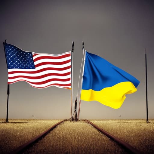  Image American flag and Ukrainian flag with the quote 4th of July We stand for freedom together