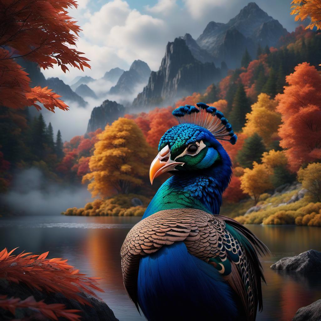  (Masterpiece, acrylic painting: 1.7). close up, portrait, Peacock Girl, background nature autumn, crayons, pencils, 8k digital art, Artgerm, Steven DaLuz, imon Prades, Guweiz, John Berkey,, ultra hd, realistic, vivid colors, highly detailed, UHD drawing, pen and ink, perfect composition, beautiful detailed intricate insanely detailed octane render trending on artstation, 8k artistic photography, photorealistic concept art, soft natural volumetric cinematic perfect light hyperrealistic, full body, detailed clothing, highly detailed, cinematic lighting, stunningly beautiful, intricate, sharp focus, f/1. 8, 85mm, (centered image composition), (professionally color graded), ((bright soft diffused light)), volumetric fog, trending on instagram, trending on tumblr, HDR 4K, 8K