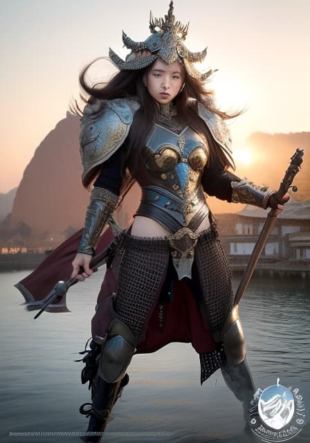  Women's warlord in the Warring States period, (Masterpiece, BestQuality:1.3), (ultra detailed:1.2), (hyperrealistic:1.3), (RAW photo:1.2),High detail RAW color photo, professional photograph, (Photorealistic:1.4), (realistic:1.4), ,professional lighting, (japanese), beautiful face, (realistic face)