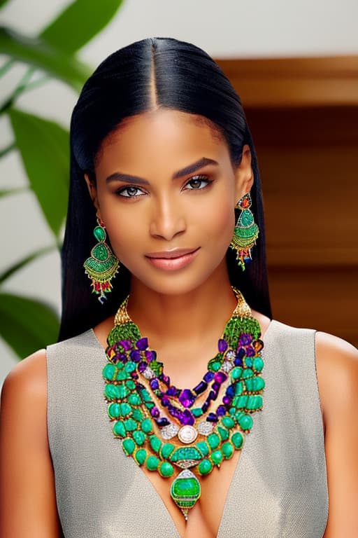 portrait+ style multi gemstone necklace with unique bali ornamen, scroll jawan set with the matching earring, stone blue topaz, amethyst, peridot, green