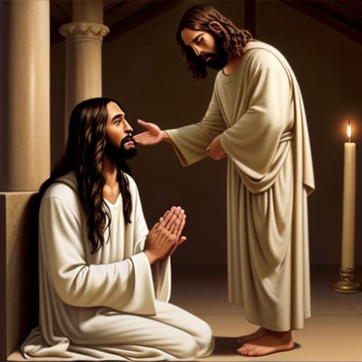  Picture of Jesus Christ praying with an African American Make