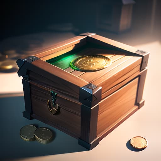  an open chest with coins, Overland fantasy woodland map, such as a map, a font that is modern and easy to read hyperrealistic, full body, detailed clothing, highly detailed, cinematic lighting, stunningly beautiful, intricate, sharp focus, f/1. 8, 85mm, (centered image composition), (professionally color graded), ((bright soft diffused light)), volumetric fog, trending on instagram, trending on tumblr, HDR 4K, 8K