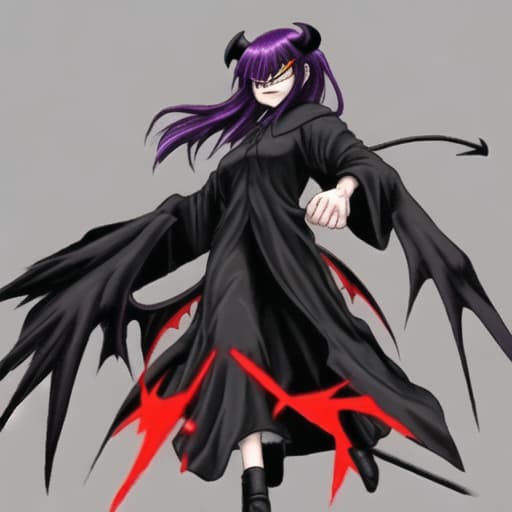  Angry demon raven with black robes