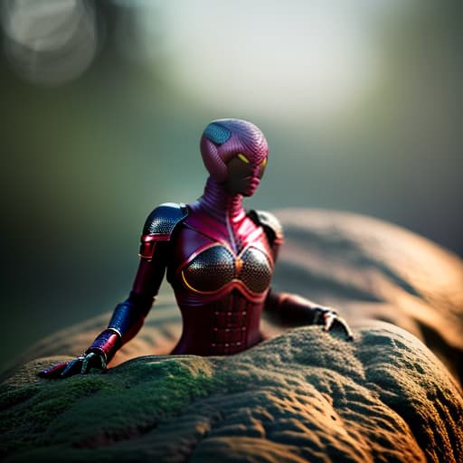 redshift style black mamba hyperrealistic, full body, detailed clothing, highly detailed, cinematic lighting, stunningly beautiful, intricate, sharp focus, f/1. 8, 85mm, (centered image composition), (professionally color graded), ((bright soft diffused light)), volumetric fog, trending on instagram, trending on tumblr, HDR 4K, 8K