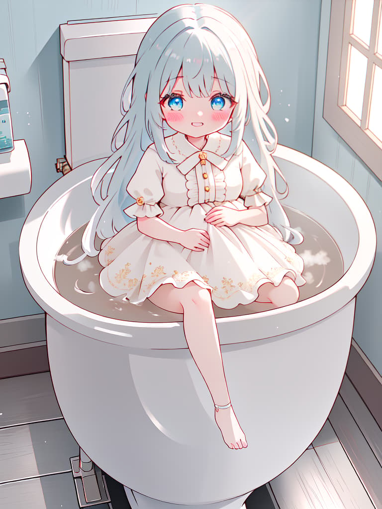  sweaty blushed panic grinning、infant body:1.4、best quality:1.4、masterpiece:1.4、ultra detailed、RAW photorealistic texture、loli girl tightly bound、pregnancy、steam、holding the stomach with both hands、(on the toilet bowl)、💩, masterpiece, best quality,8k,ultra detailed,high resolution,an extremely delicate and beautiful,hyper detail hyperrealistic, full body, detailed clothing, highly detailed, cinematic lighting, stunningly beautiful, intricate, sharp focus, f/1. 8, 85mm, (centered image composition), (professionally color graded), ((bright soft diffused light)), volumetric fog, trending on instagram, trending on tumblr, HDR 4K, 8K