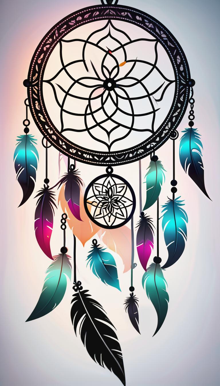  Minimalist tattoo style depiction of a dreamcatcher or other spiritual symbol. Simple, powerful, black or grey lines on a light, solid color background., using simple and powerful black or grey lines on a light, solid color background. hyperrealistic, full body, detailed clothing, highly detailed, cinematic lighting, stunningly beautiful, intricate, sharp focus, f/1. 8, 85mm, (centered image composition), (professionally color graded), ((bright soft diffused light)), volumetric fog, trending on instagram, trending on tumblr, HDR 4K, 8K