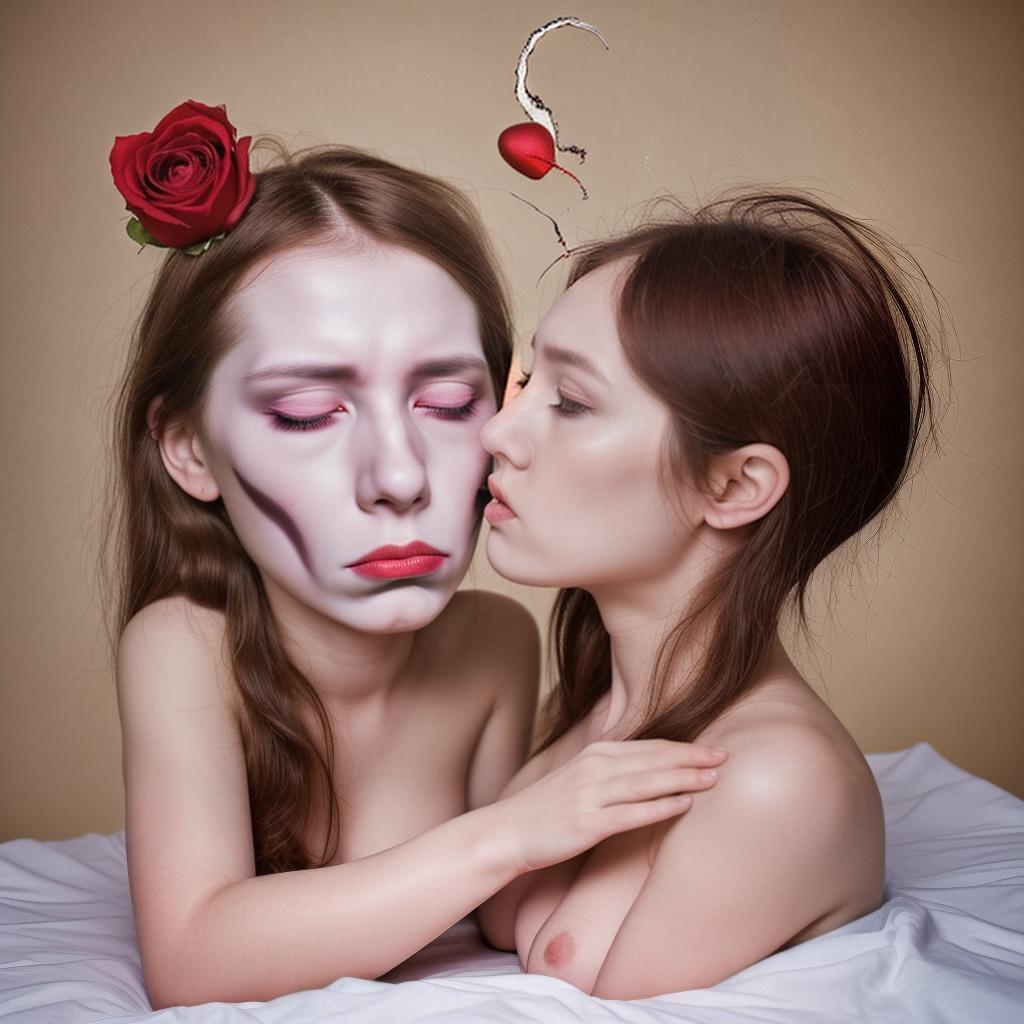  Capture the essence of the duality of love and hate, cadavre exquis surrealism