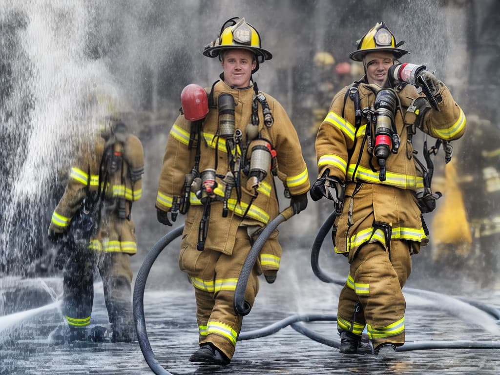 lnkdn photography firefighter with hose