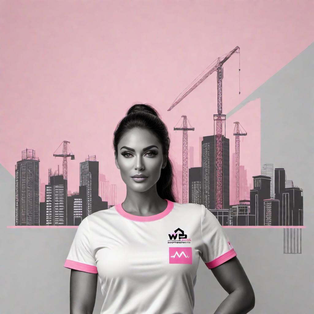  A professional and modern logo for a construction company named 'WP BUILDERS' ran by a woman. The design should include the colors black, white, and pink. Incorporate a symbol that reflects a strong, capable woman in construction, while also including elements like tools or buildings. The logo should be suitable for use on company paper and business cards, conveying professionalism and trust. hyperrealistic, full body, detailed clothing, highly detailed, cinematic lighting, stunningly beautiful, intricate, sharp focus, f/1. 8, 85mm, (centered image composition), (professionally color graded), ((bright soft diffused light)), volumetric fog, trending on instagram, trending on tumblr, HDR 4K, 8K