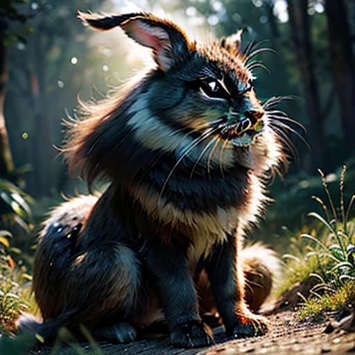  Big eyed rabbit hyperrealistic, full body, detailed clothing, highly detailed, cinematic lighting, stunningly beautiful, intricate, sharp focus, f/1. 8, 85mm, (centered image composition), (professionally color graded), ((bright soft diffused light)), volumetric fog, trending on instagram, trending on tumblr, HDR 4K, 8K