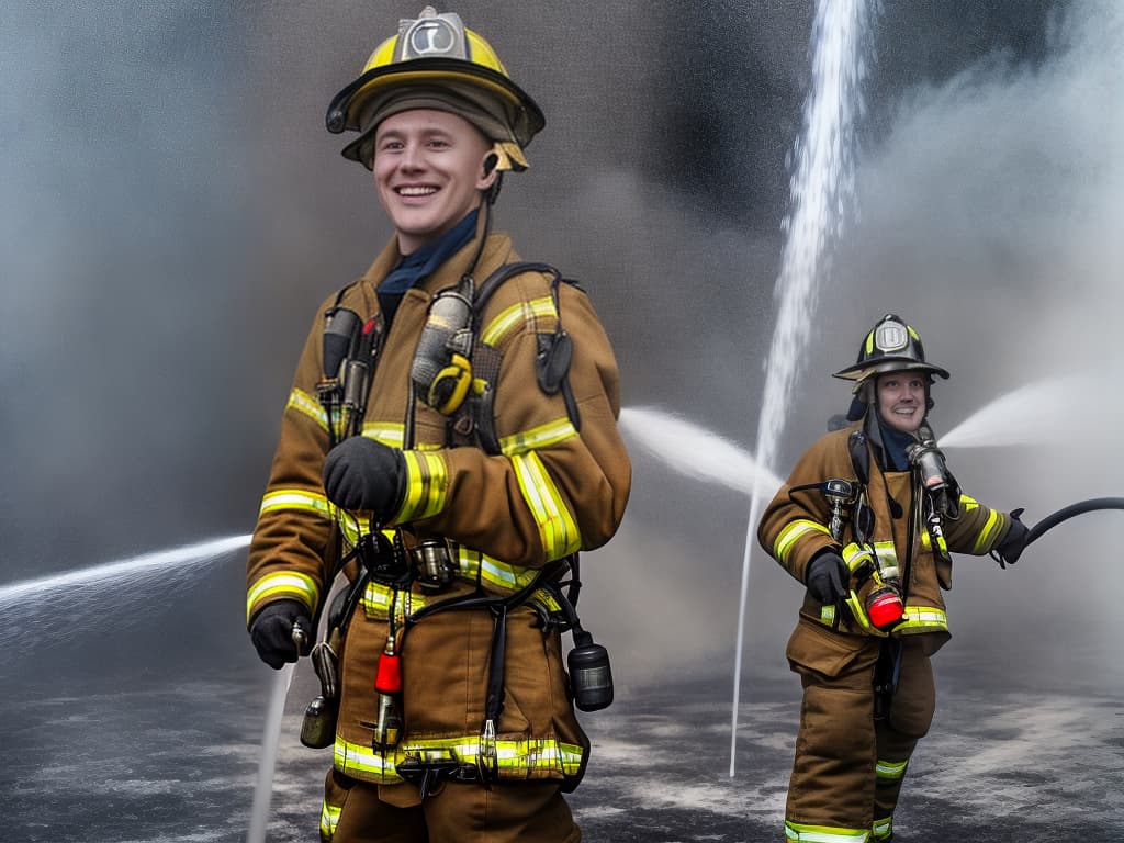 lnkdn photography firefighter with hose