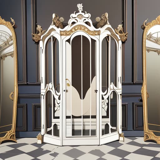  cage with different doors from victorian, elisabeth, rococo era