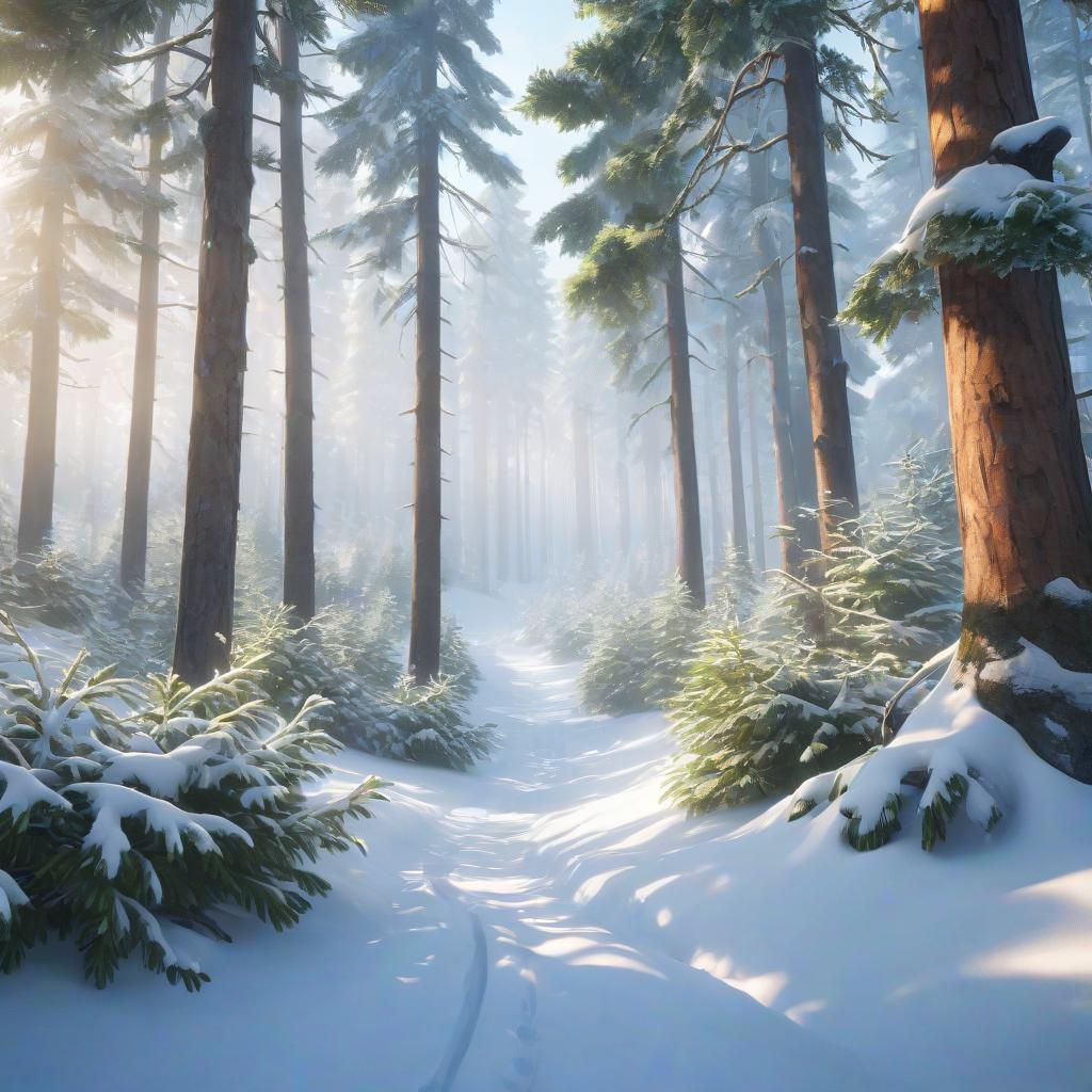  anime artwork A cartoon wintry forest branch with snow on a pine tree. . anime style, key visual, vibrant, studio anime, highly detailed hyperrealistic, full body, detailed clothing, highly detailed, cinematic lighting, stunningly beautiful, intricate, sharp focus, f/1. 8, 85mm, (centered image composition), (professionally color graded), ((bright soft diffused light)), volumetric fog, trending on instagram, trending on tumblr, HDR 4K, 8K