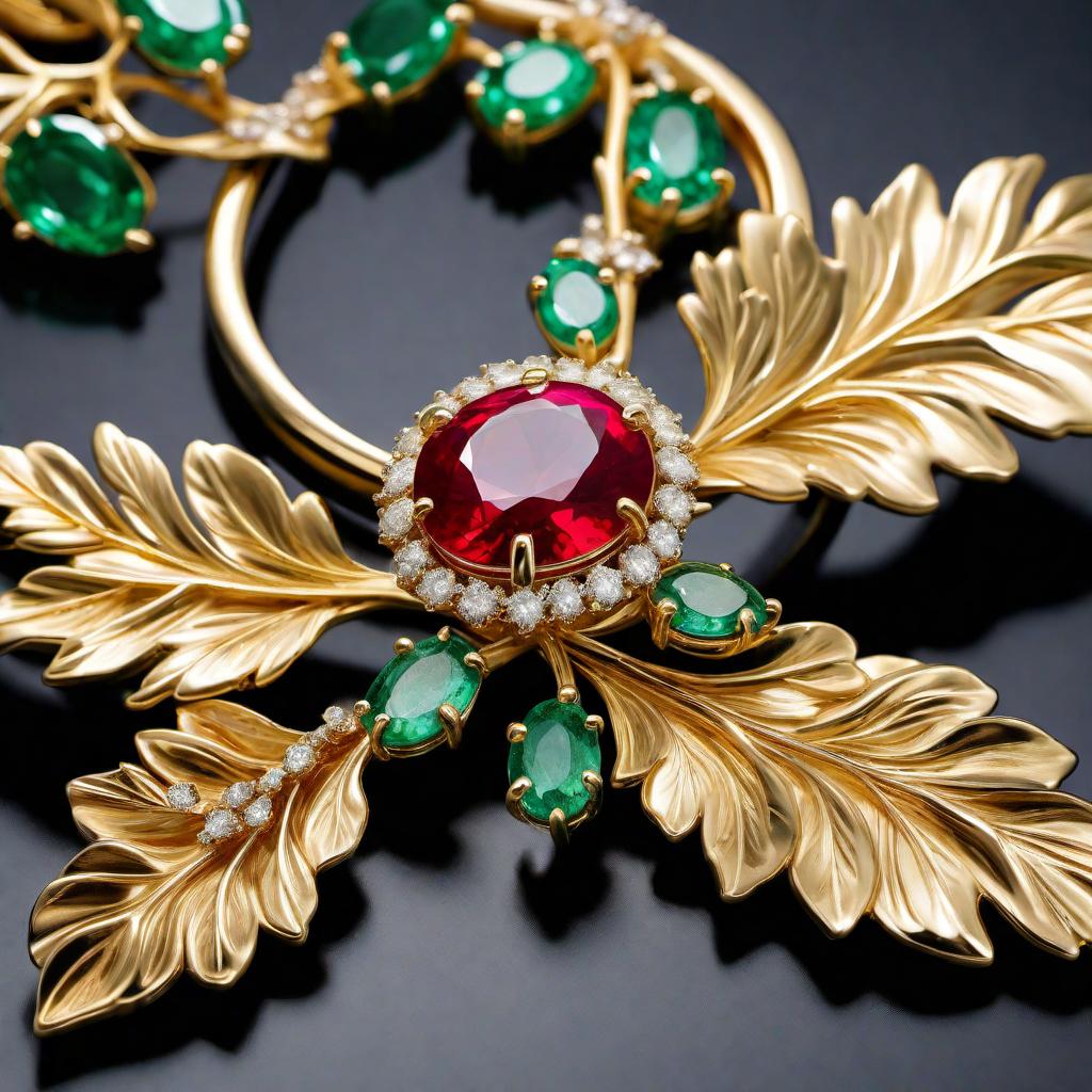  A luxurious gold belt buckle designed as a mistletoe, iced out with a multitude of gemstones. The belt buckle features round cut red rubies, green emeralds, yellow sapphires, and sparkling VVS diamonds. The gemstones are arranged intricately to mimic the appearance of a mistletoe. The buckle should be shown worn by a model, highlighting its opulent and festive style. The gold is highly polished, and the icy sparkle of the gemstones should be evident, giving it a glamorous and luxurious look. hyperrealistic, full body, detailed clothing, highly detailed, cinematic lighting, stunningly beautiful, intricate, sharp focus, f/1. 8, 85mm, (centered image composition), (professionally color graded), ((bright soft diffused light)), volumetric fog, trending on instagram, trending on tumblr, HDR 4K, 8K