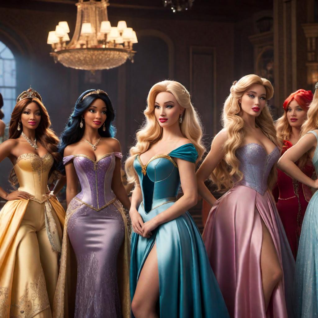  Create a GIF of all Disney princesses whistling and twerking while the song 'Whistle While You Work' is playing in the background. hyperrealistic, full body, detailed clothing, highly detailed, cinematic lighting, stunningly beautiful, intricate, sharp focus, f/1. 8, 85mm, (centered image composition), (professionally color graded), ((bright soft diffused light)), volumetric fog, trending on instagram, trending on tumblr, HDR 4K, 8K