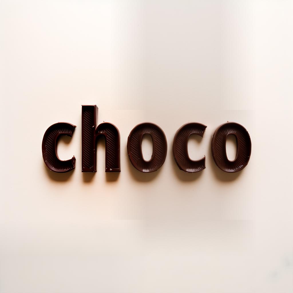  type in form of small chocolate pieces, raw photo, cinematic lighting, 35mm, macrophotography, best quality, masterpiece