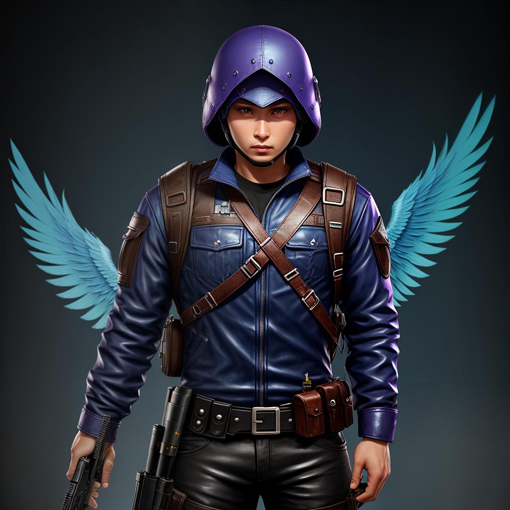  purple owl but blue winged costume pubg mobile character