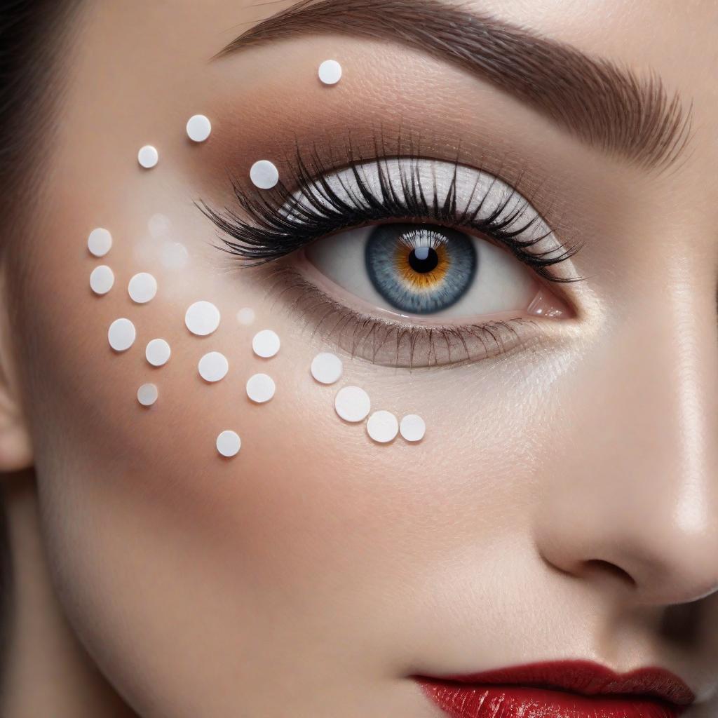  Create an image of a woman's eye using only white dots to compose the image, similar to the style of artist Helio Bray. The image should be set against a black background. hyperrealistic, full body, detailed clothing, highly detailed, cinematic lighting, stunningly beautiful, intricate, sharp focus, f/1. 8, 85mm, (centered image composition), (professionally color graded), ((bright soft diffused light)), volumetric fog, trending on instagram, trending on tumblr, HDR 4K, 8K