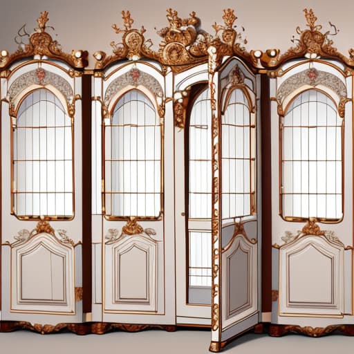  cage with different doors from victorian, elisabeth, rococo era