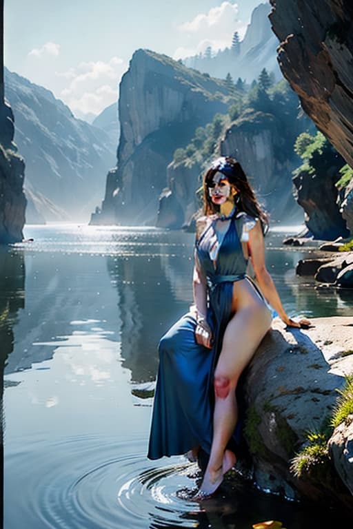  Minimalist, intuitive art, towering cliffs in two valleys, matte blue and fluorescent red gradations, reflections of water up the hill hyperrealistic, full body, detailed clothing, highly detailed, cinematic lighting, stunningly beautiful, intricate, sharp focus, f/1. 8, 85mm, (centered image composition), (professionally color graded), ((bright soft diffused light)), volumetric fog, trending on instagram, trending on tumblr, HDR 4K, 8K