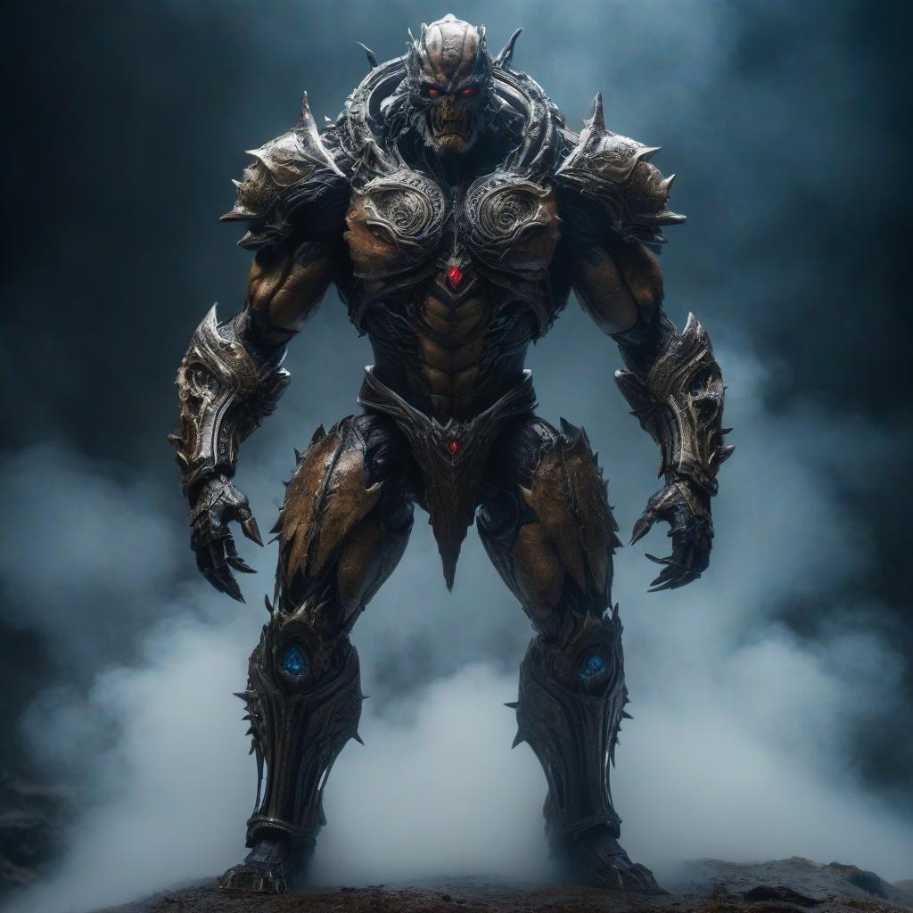  Phormor, the ugly, terrifying one. hyperrealistic, full body, detailed clothing, highly detailed, cinematic lighting, stunningly beautiful, intricate, sharp focus, f/1. 8, 85mm, (centered image composition), (professionally color graded), ((bright soft diffused light)), volumetric fog, trending on instagram, trending on tumblr, HDR 4K, 8K