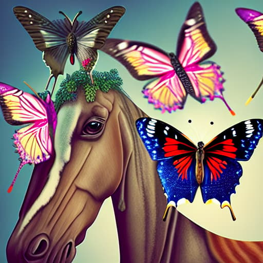  Butterflies and horse