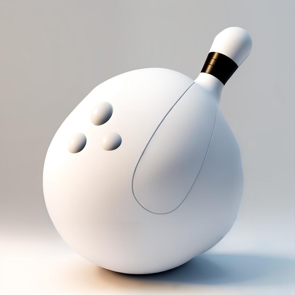  a icon design of a bowling ball, bowling pin in front, 3d vector render, best quality, masterpiece