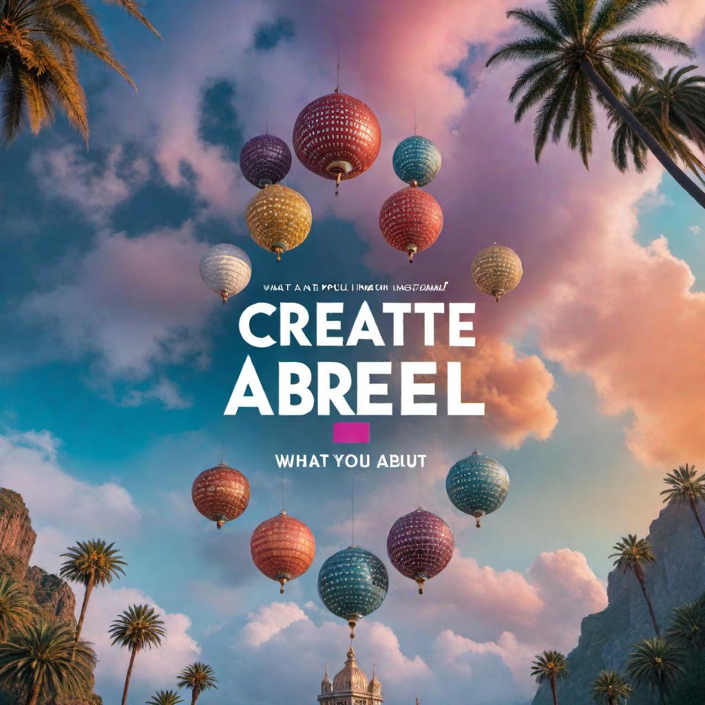  A colorful and dynamic image with the text 'Create a popular Instagram Reel! What is your Reel about?' written in a creative font. hyperrealistic, full body, detailed clothing, highly detailed, cinematic lighting, stunningly beautiful, intricate, sharp focus, f/1. 8, 85mm, (centered image composition), (professionally color graded), ((bright soft diffused light)), volumetric fog, trending on instagram, trending on tumblr, HDR 4K, 8K