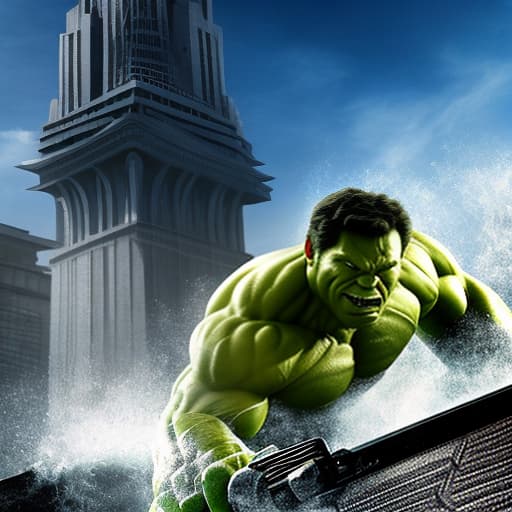 mdjrny-v4 style hulk in marvel movie, poster hyperrealistic, full body, detailed clothing, highly detailed, cinematic lighting, stunningly beautiful, intricate, sharp focus, f/1. 8, 85mm, (centered image composition), (professionally color graded), ((bright soft diffused light)), volumetric fog, trending on instagram, trending on tumblr, HDR 4K, 8K