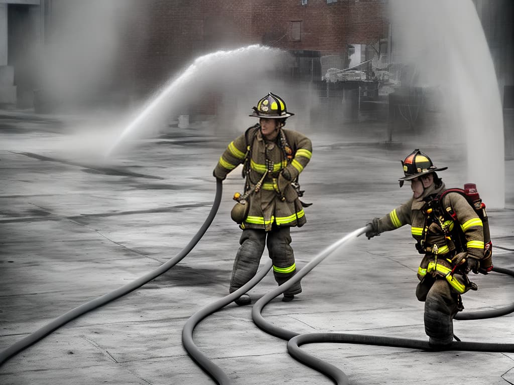 lnkdn photography firefighter with hose