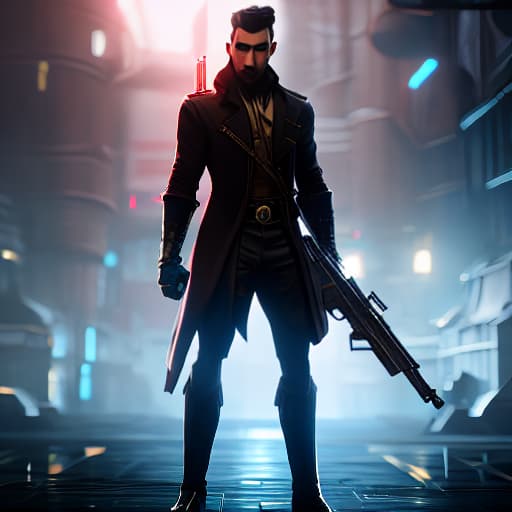 arcane style Guy holding a gun hyperrealistic, full body, detailed clothing, highly detailed, cinematic lighting, stunningly beautiful, intricate, sharp focus, f/1. 8, 85mm, (centered image composition), (professionally color graded), ((bright soft diffused light)), volumetric fog, trending on instagram, trending on tumblr, HDR 4K, 8K