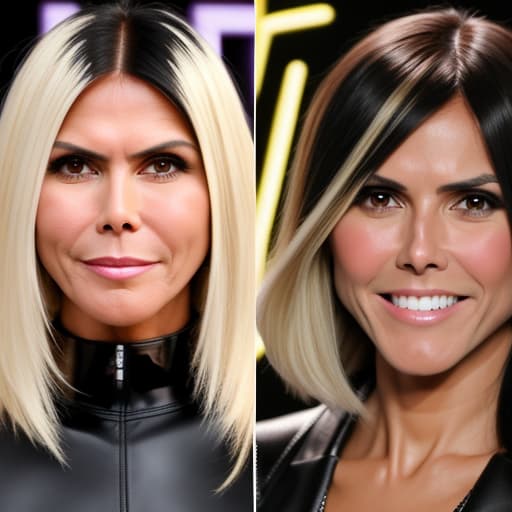  Black haired Verona Pooth fights with Blonde haired Heidi Klum