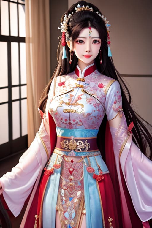  Lin Daiyu in a dream of Red Mansions hyperrealistic, full body, detailed clothing, highly detailed, cinematic lighting, stunningly beautiful, intricate, sharp focus, f/1. 8, 85mm, (centered image composition), (professionally color graded), ((bright soft diffused light)), volumetric fog, trending on instagram, trending on tumblr, HDR 4K, 8K