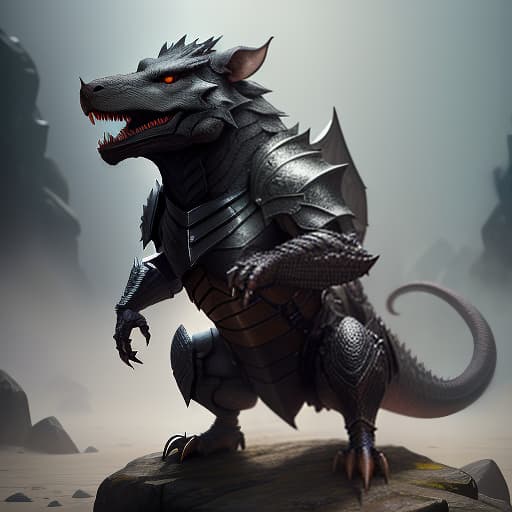  An armored rat plays skyrim and fights a dragon hyperrealistic, full body, detailed clothing, highly detailed, cinematic lighting, stunningly beautiful, intricate, sharp focus, f/1. 8, 85mm, (centered image composition), (professionally color graded), ((bright soft diffused light)), volumetric fog, trending on instagram, trending on tumblr, HDR 4K, 8K